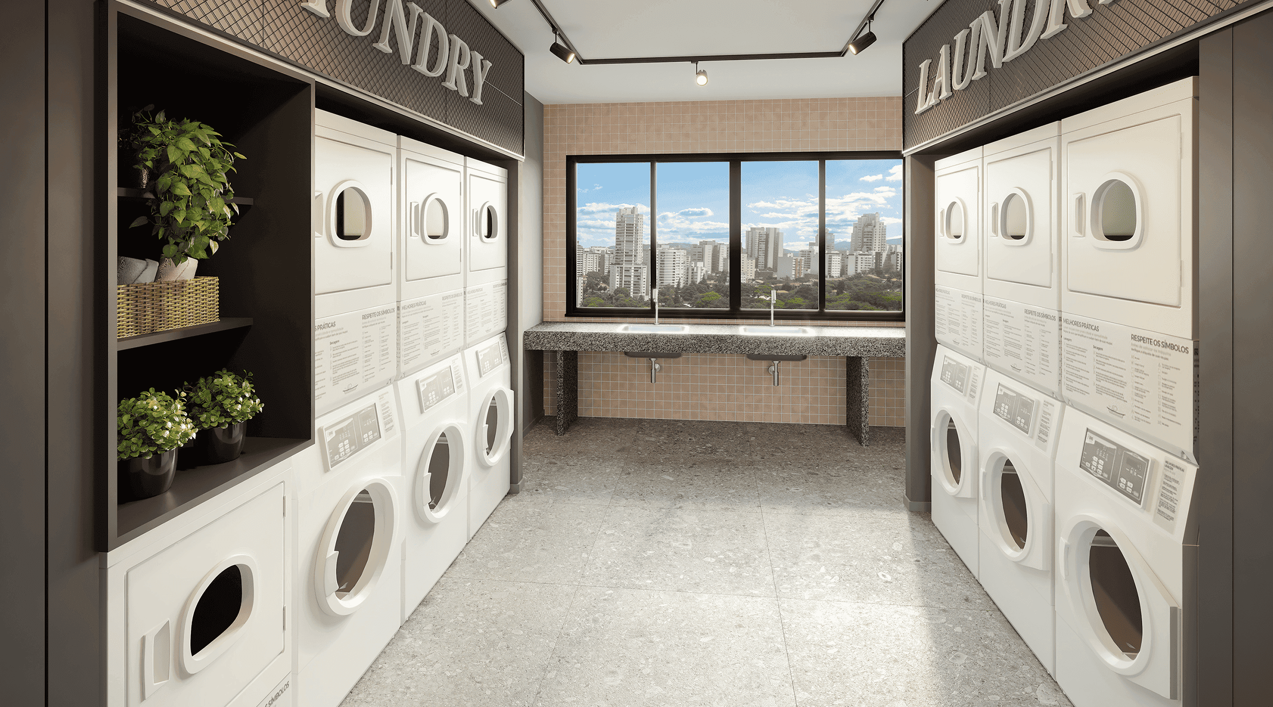 Perspectiva ilustrada do Laundry